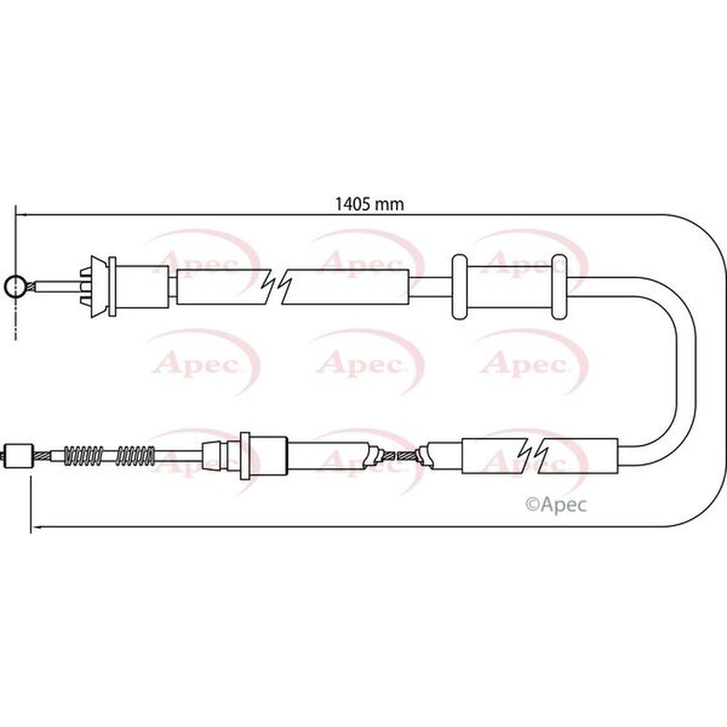 Apec Handbrake Cable Left Rear fits Ford Ka 2008-2016 1.2 1.3