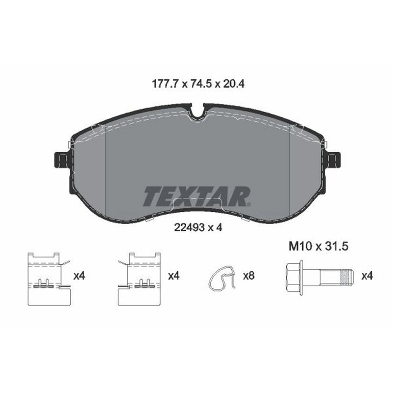 Textar Front Brake Pad Set 2249301