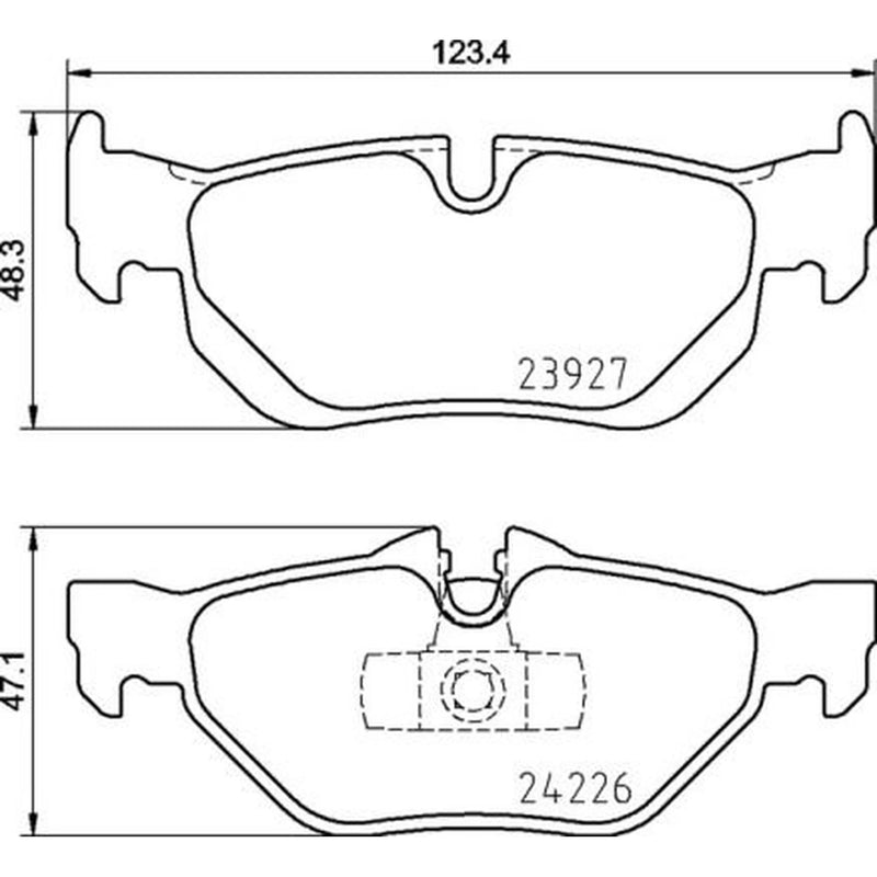 Brembo 4 x Rear Brake Pad Set fits BMW 1 2006-2013