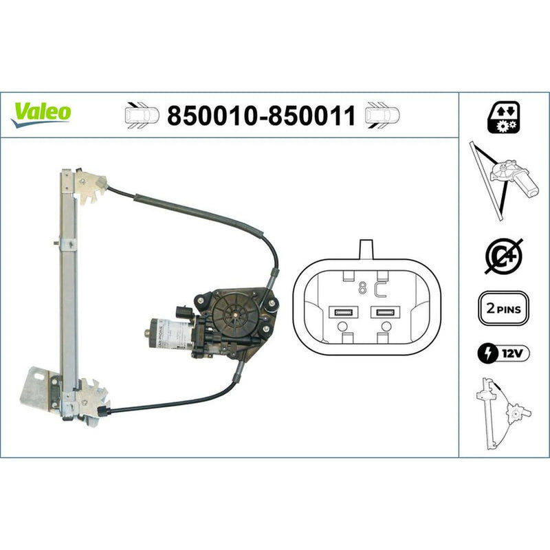 Valeo Electric Window Regulator Lifter Right Rear 850011