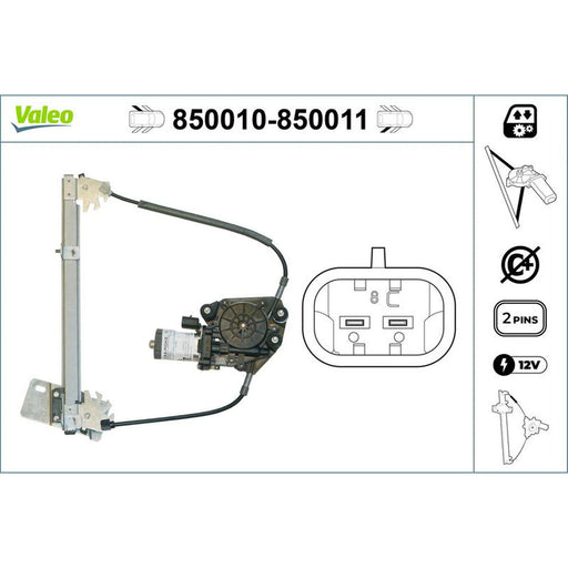 Valeo Electric Window Regulator Lifter Right Rear 850011