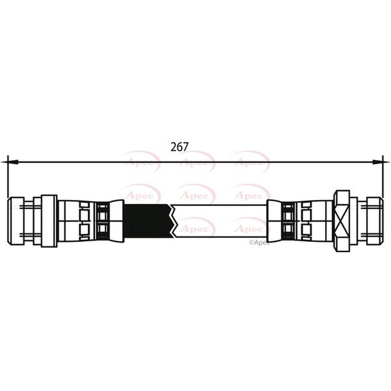 Apec Brake Hydraulic Hose Line Rear fits Hyundai Accent 1994-2000 1.3 1.5