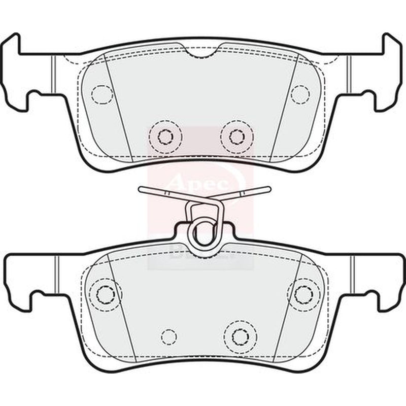 Apec Rear Brake Pad Set fits Peugeot 308 II 2013-2021 1.2 1.5 1.6