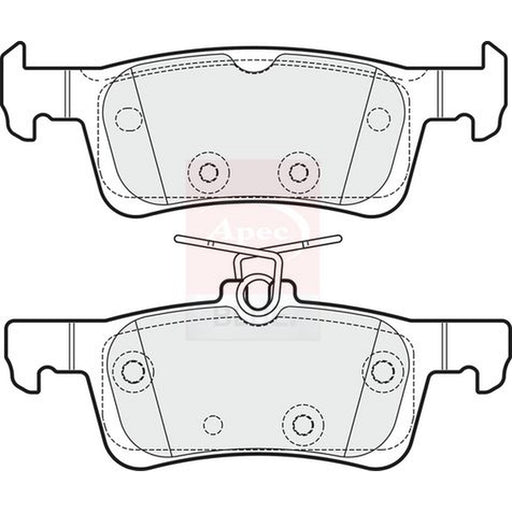 Apec Rear Brake Pad Set fits Peugeot 308 II 2013-2021 1.2 1.5 1.6