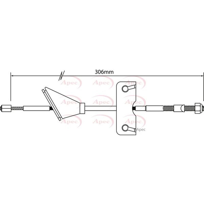 Apec Handbrake Cable Left Rear fits Hyundai I10 I 2007-2013 1.1 1.2