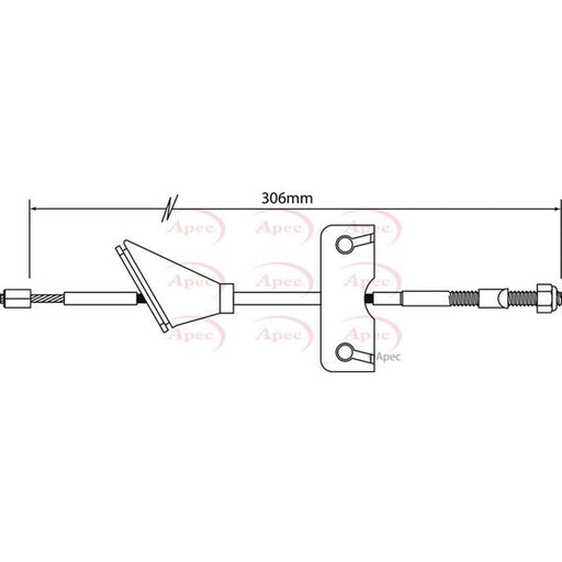 Apec Handbrake Cable Left Rear fits Hyundai I10 I 2007-2013 1.1 1.2