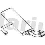 Klarius Box With Tail Pipe Rear fits VW Golf VII 2013-2020 2.0