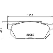 Mintex Front Brake Pad Set fits Honda Civic 1987-1991 1.3 1.4