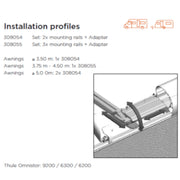Thule MOUNTING RAILS + ADAPTER X3 - 308055
