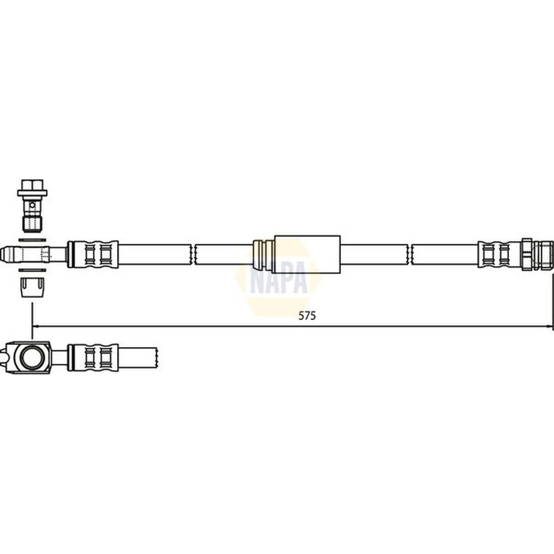 NAPA Brake Hydraulic Hose Line Front fits Audi A3 2003-2013