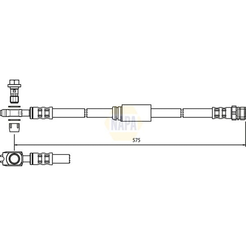 NAPA Brake Hydraulic Hose Line Front NBH1003