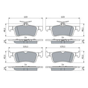 Bosch Front & Rear Pads fits Ford Fiesta VII 2017-2021 1.0 1.1 1.5