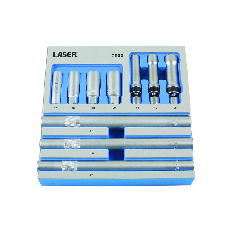 Laser Spark Plug Socket Set 3/8"D 10pc 7605 Laser - Dynamic Drive