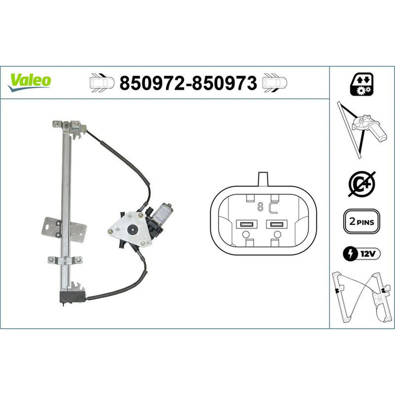 Valeo Electric Window Regulator Lifter Left Front 850972