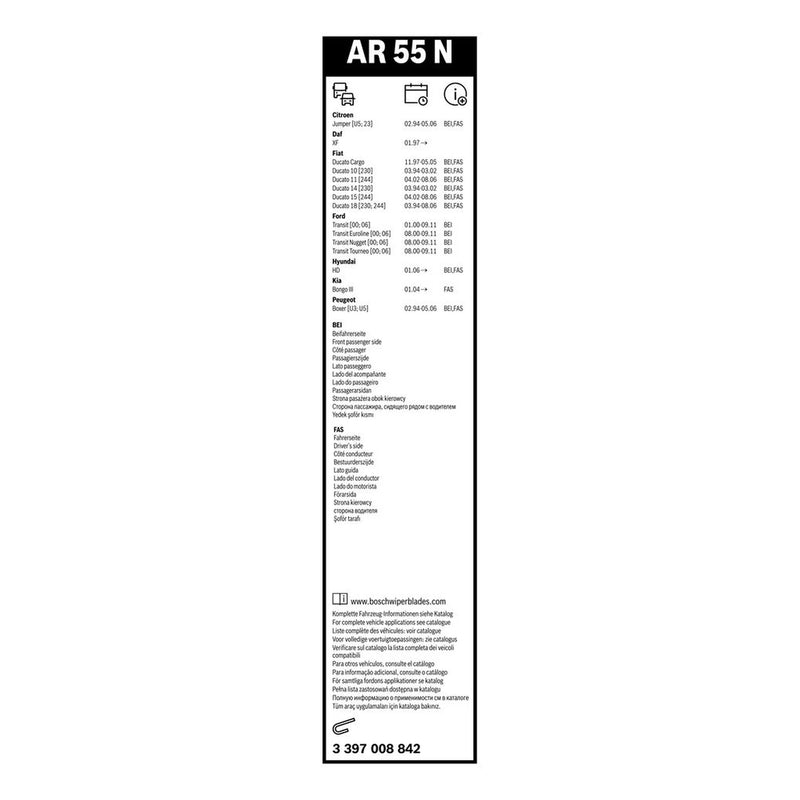 Bosch Aerotwin Wiper Blade 550mm — AR55N fits Citroën Relay I 1994-2002
