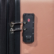 Dellonda 3-Piece Lightweight ABS Luggage Set with TSA Lock  Rose Gold Dellonda  - Dynamic Drive