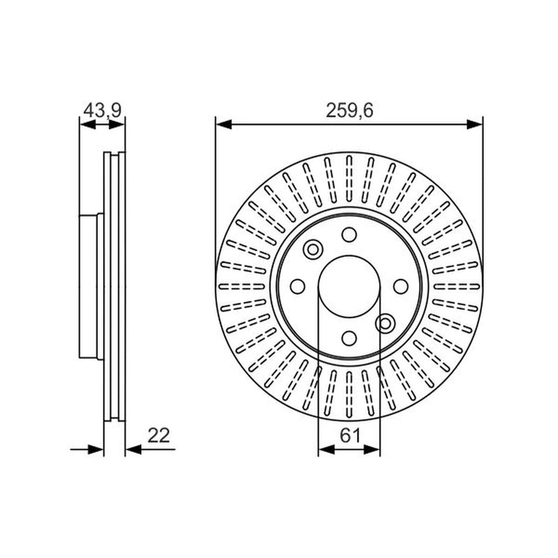 Bosch 2 x Vented Brake Discs