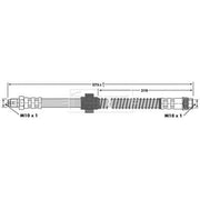 Borg & Beck Brake Hydraulic Hose Line Front Right BBH6745