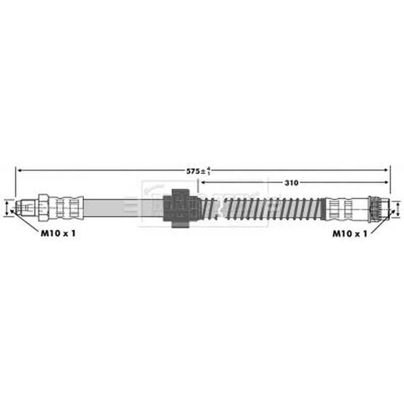 Borg & Beck Brake Hydraulic Hose Line Front Right BBH6745