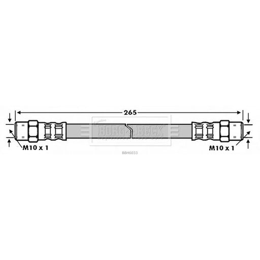 Borg & Beck Brake Hydraulic Hose Line Rear Right BBH6033