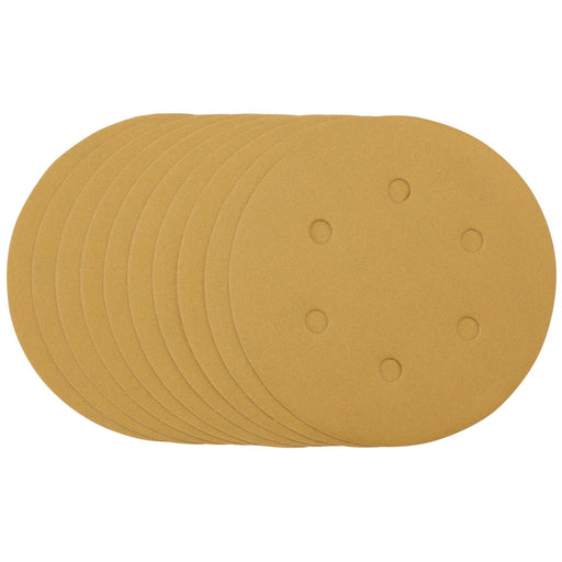 Draper Gold Sanding Discs with Hook & Loop, 150mm, 320 Grit (Pack of 10) 64265 Draper - Dynamic Drive
