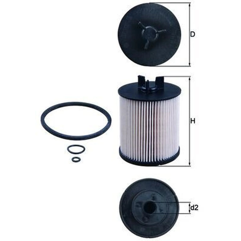 Mahle Fuel Filter Element fits Audi A2 2000-2005 1.2 1.4