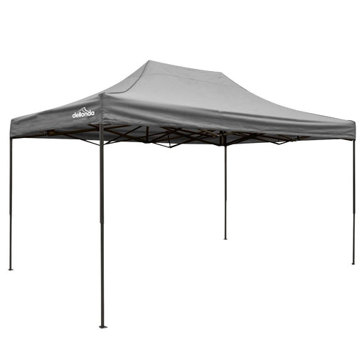 Dellonda 3 x 4.5m Pop-Up Gazebo Heavy Duty Carry Bag Rope Stakes & Weight Grey Dellonda - Dynamic Drive