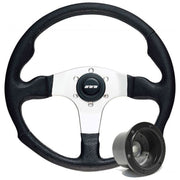 320mm Black Moulded Steering Wheel + Boss fits Peugeot 405 Mountney Classic  - Dynamic Drive
