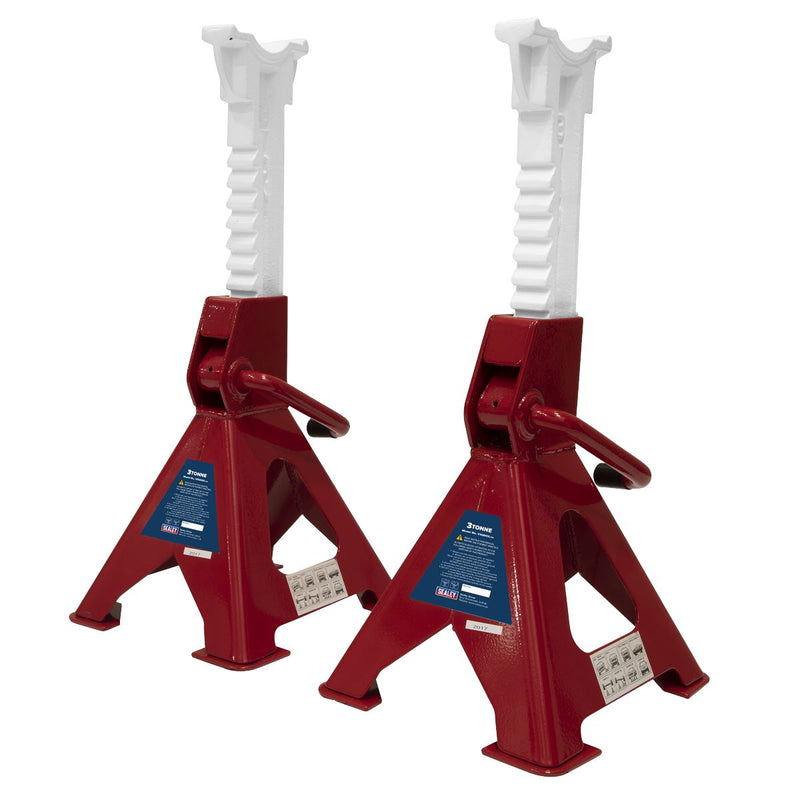 Sealey AXLe Stands (Pair) 3 Tonne Capacity per Stand Ratchet Type VS2003 Sealey - Dynamic Drive