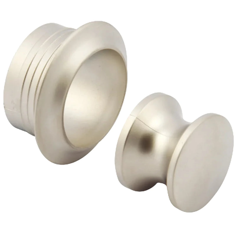 Hafele Push Button 35mm Pale Nickel with Rosette