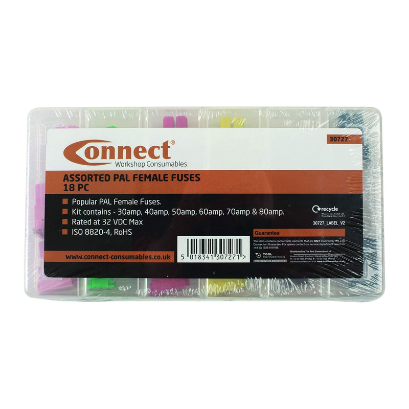 Connect Assorted Female PAL Fuses 18pc 30727 Tool Connection - Dynamic Drive