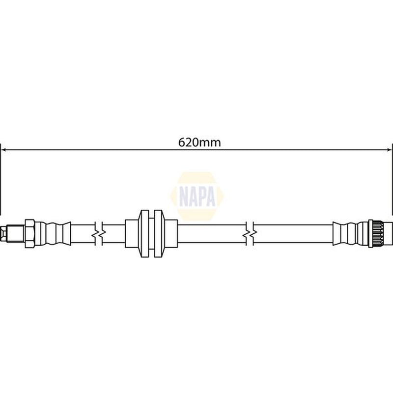 NAPA Brake Hydraulic Hose Line Rear fits Opel Movano B 2010-2021 2.3