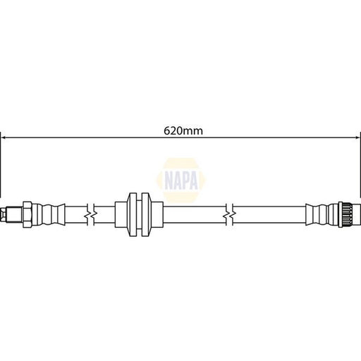 NAPA Brake Hydraulic Hose Line Rear fits Opel Movano B 2010-2021 2.3