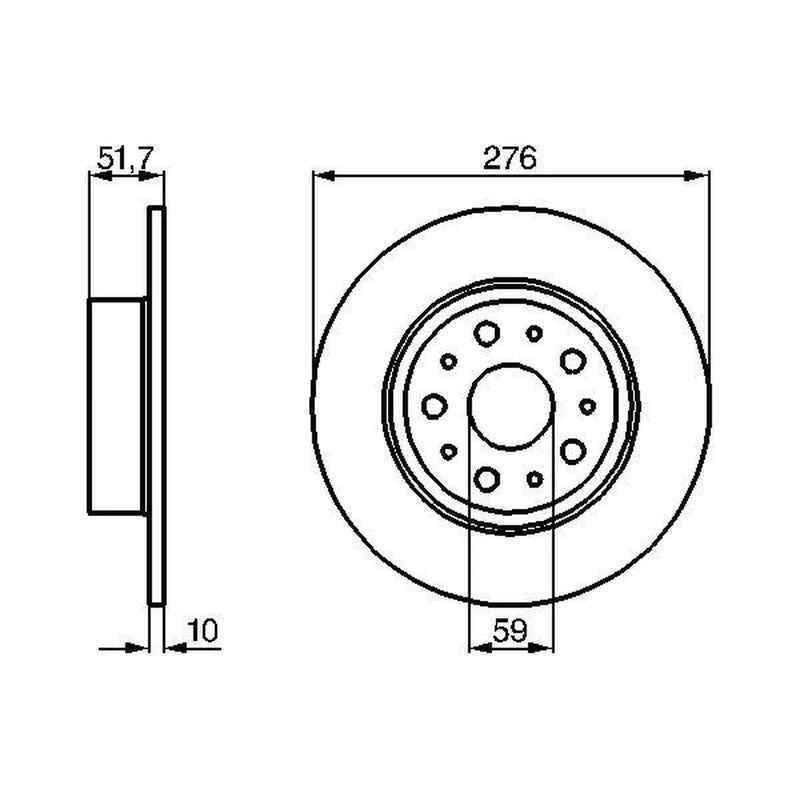 Bosch 2 x Solid Brake Discs fits Alfa Romeo 166 1998-2007 2.0 2.4 2.5 3.0 3.2
