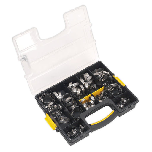 Sealey Hose Clip Assortment 90pc Stainless Steel10-57mm SHCSS90AC Sealey - Dynamic Drive