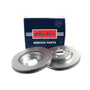 Borg & Beck Front Brake Vented Discs & Pads fits VW Amarok 2010-2022 2.0