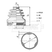 Borg & Beck Drive Shaft Bellow Kit transmission sided BCB6156