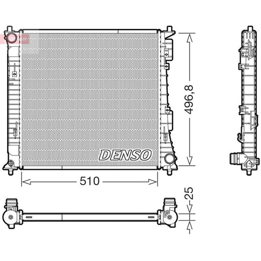 Denso Engine Radiator fits Hyundai Santa Fe IV 2018-2021 1.6 2.2