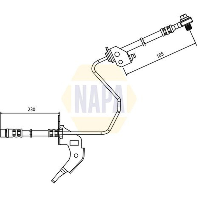 NAPA Brake Hydraulic Hose Line Rear Left fits Opel Astra F 1991-1998 1.6 2.0
