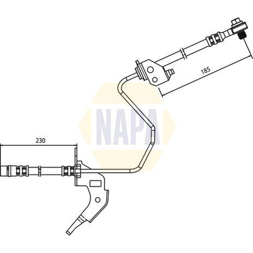 NAPA Brake Hydraulic Hose Line Rear Left fits Opel Astra F 1991-1998 1.6 2.0