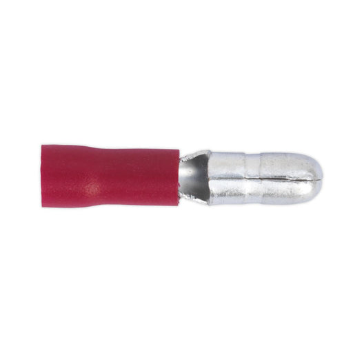Sealey Bullet Terminal4mm Male Red Pack of 100 RT11 Sealey - Dynamic Drive