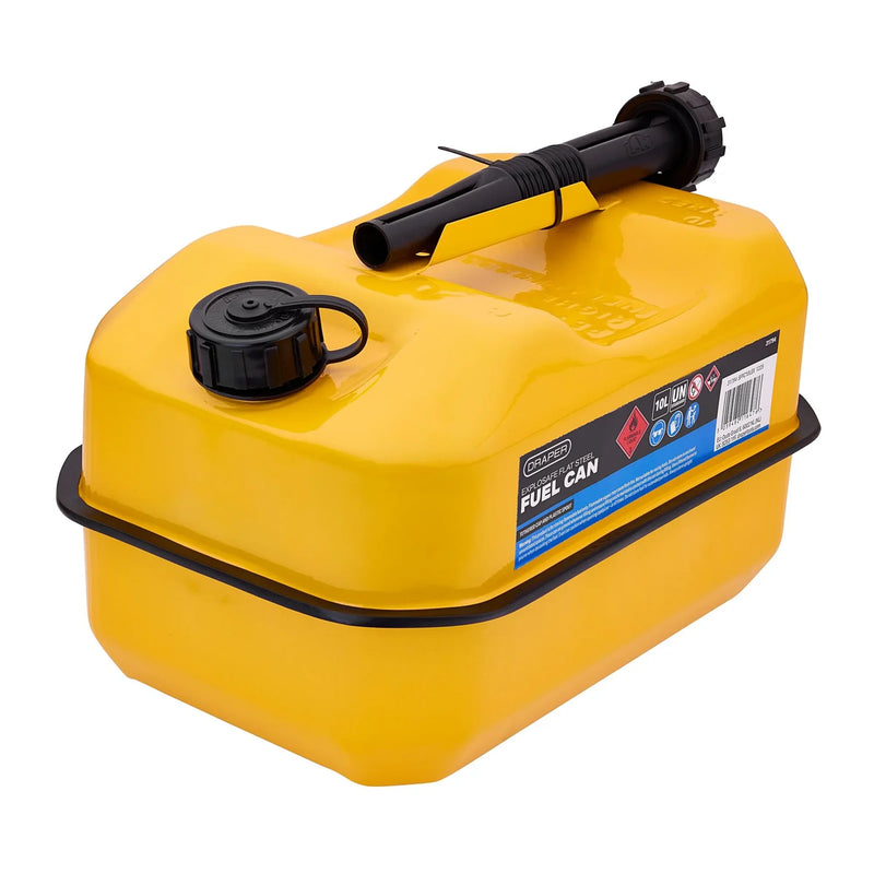 Draper Flat Steel Fuel Can 10L Yellow