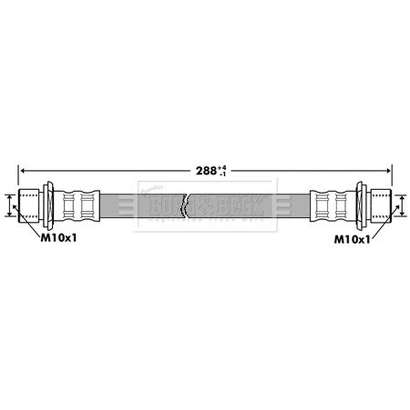 Borg & Beck Brake Hydraulic Hose Line Front Right BBH7283