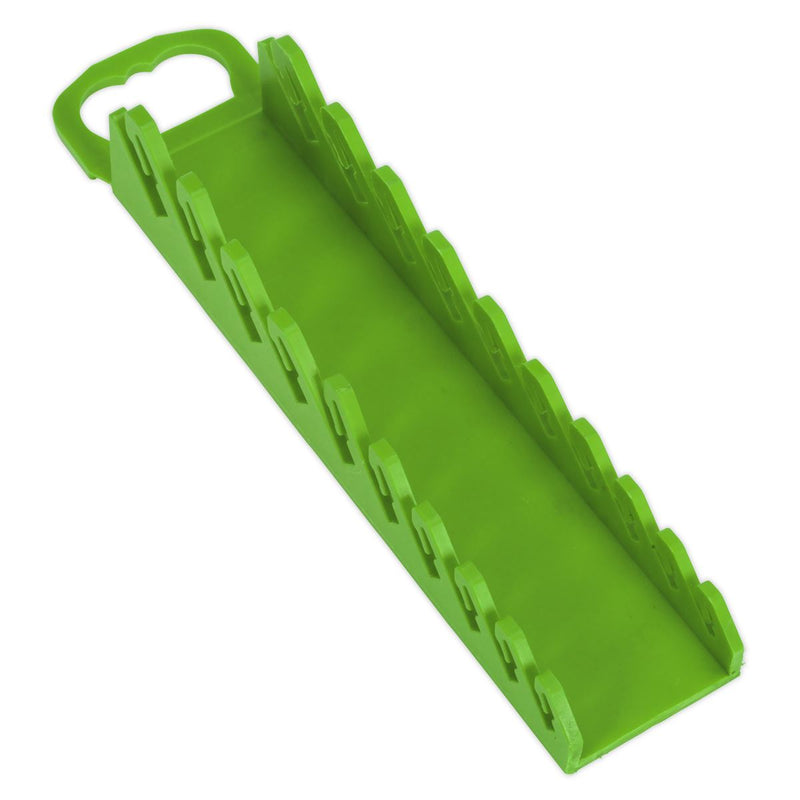 Sealey Spanner Rack Capacity 10 Stubby Spanners Hi-Vis Green WR10HV Sealey - Dynamic Drive