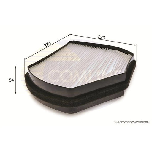 Comline Cabin Air Filter (Pollen Filter) fits Chrysler Crossfire 2003-2008 3.2