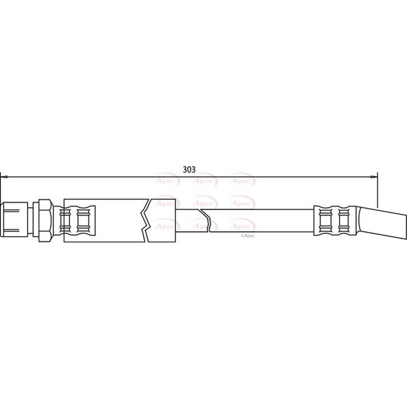 Apec Brake Hydraulic Hose Line Front fits Opel Corsa A 1982-1993