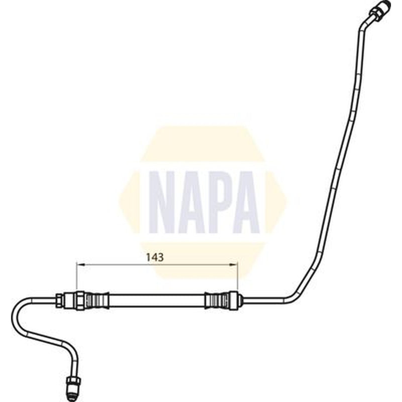 NAPA Brake Hydraulic Hose Line Rear Left fits Citroën C3 Picasso 2008-2015