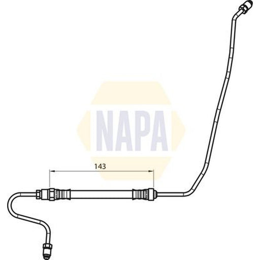 NAPA Brake Hydraulic Hose Line Rear Left fits Citroën C3 Picasso 2008-2015