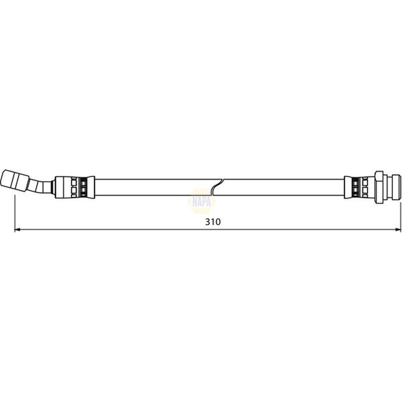 NAPA Brake Hydraulic Hose Line Rear Left fits Kia Cee'D 2006-2012 1.4 1.6 2.0