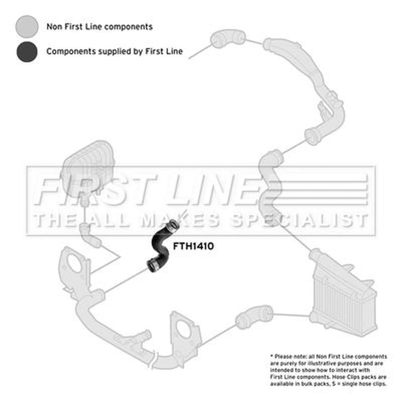 First Line Intercooler Turbo Charge Air Hose fits Skoda Superb I 2001-2008